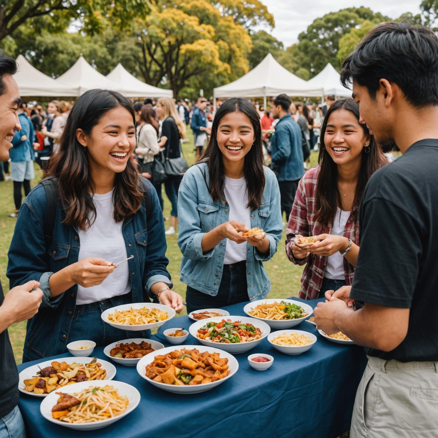 Students from different cultures learning together