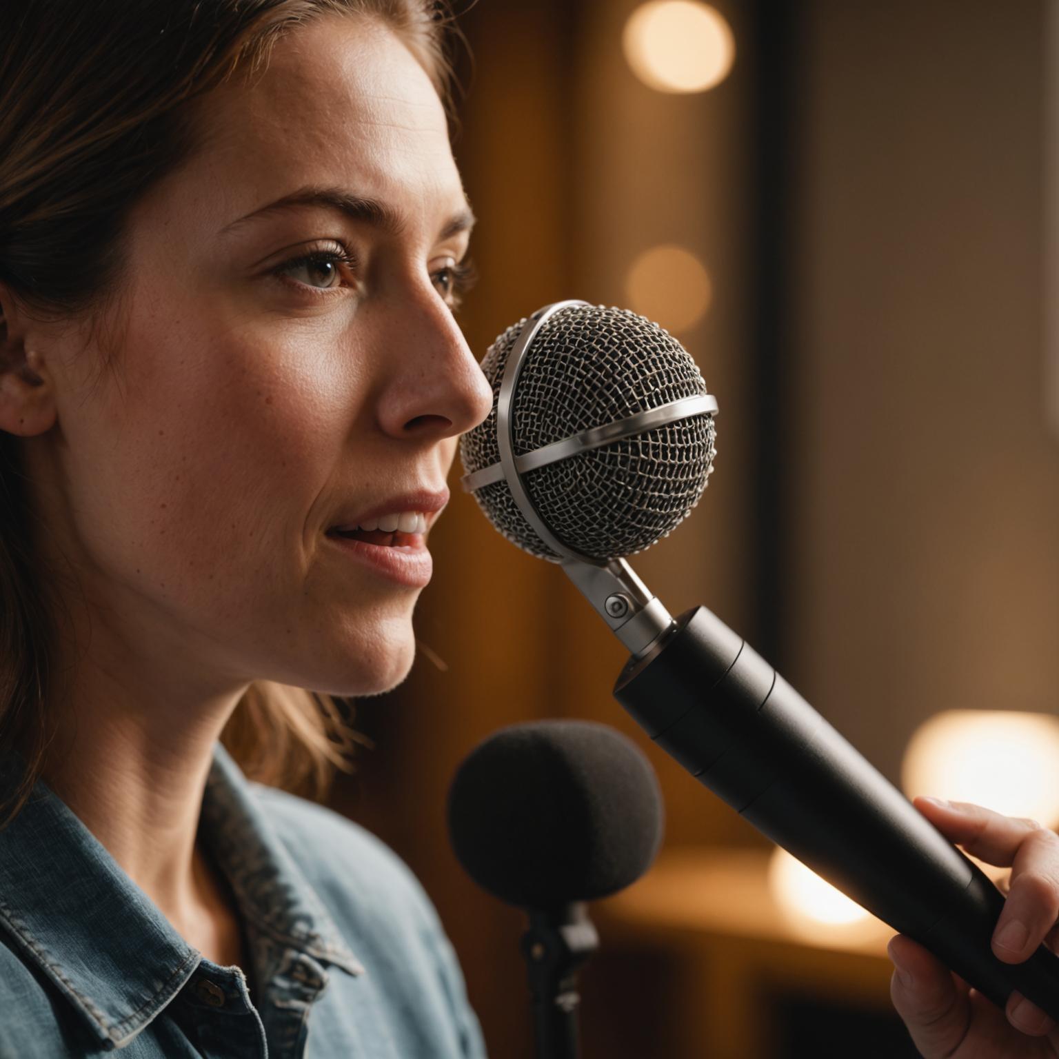 Student practising English pronunciation techniques